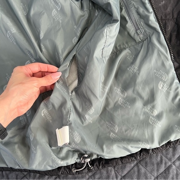 The North Face Jacket Coat Girls Large Floral Puffer Black Zip Up Soft Shell C1 - Picture 8 of 10